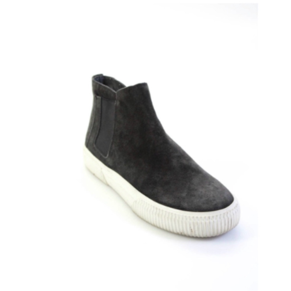 Vince Gray Suede High-Top Slip-On Sneakers